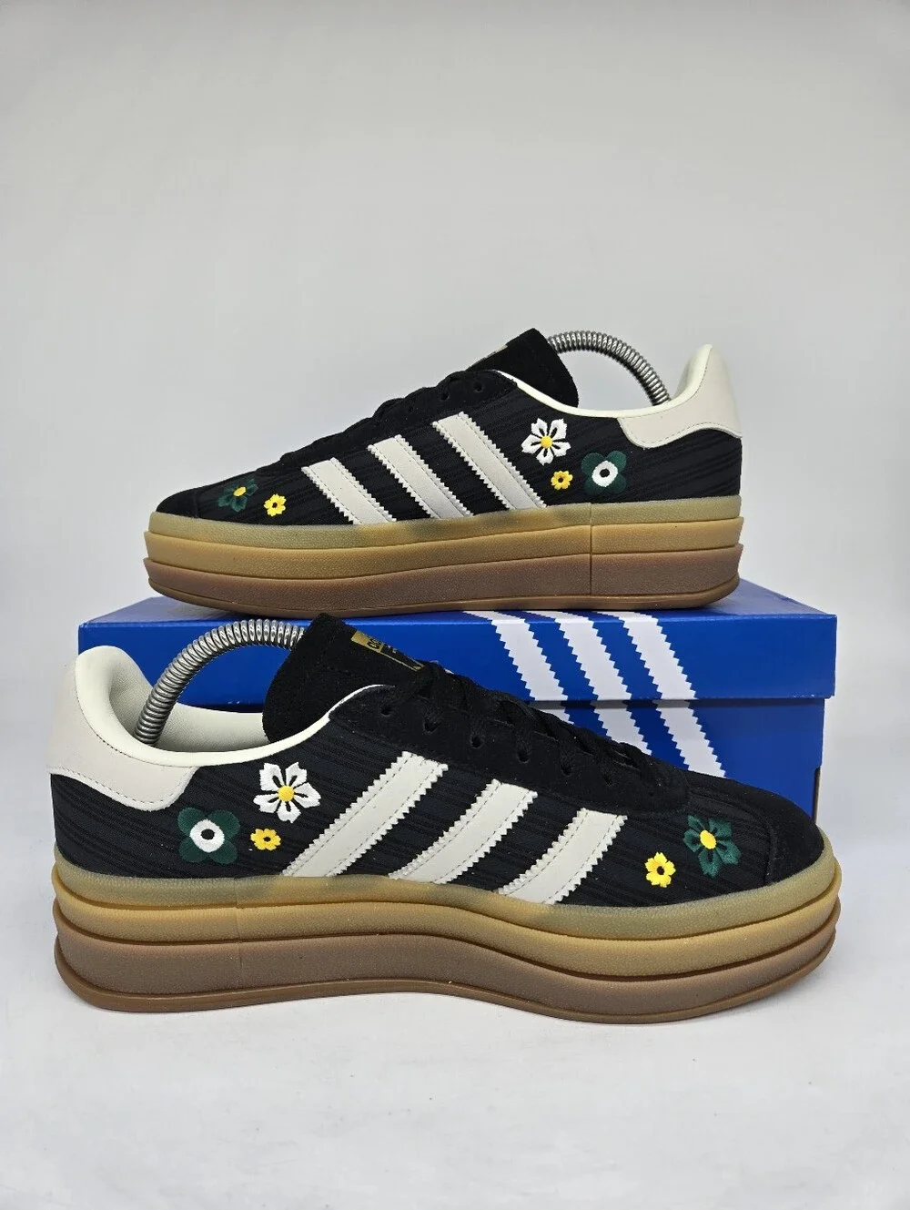 adidas Liberty London Gazelle Bold IH1922 Black Floral Women's Shoes Size 9 - Picture 6 of 8